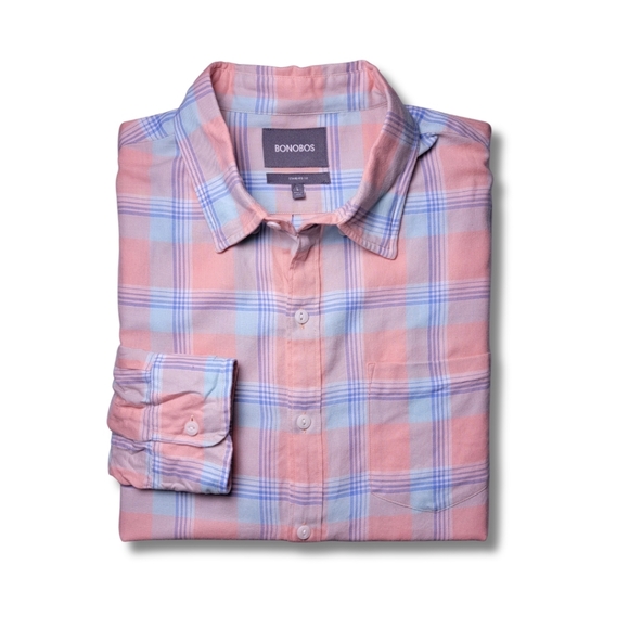 Bonobos Other - Bonobos Pink Plaid Button-Down Shirt L